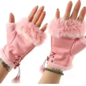 guantes de pelo de conejo mujer