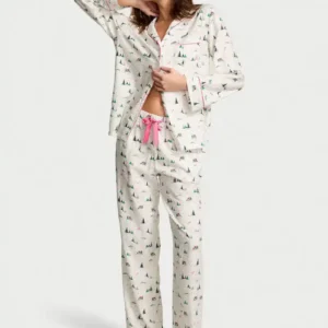 PIJAMA LARGA MUJER VICTORIA’S SECRET ORIGINAL INVERNAL SET CAMISA Y PANTALÓN
