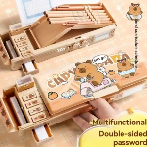 ESTUCHE ESCOLAR CAPIBARA CON CONTRASEÑA MULTIFUNCIONAL