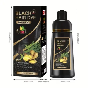 SHAMPOO 500ml 4 EN 1: PINTA CANAS + HIDRATA + DA BRILLO DURADERO + ESENCIA HERBAL