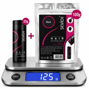 FIBRA CAPILAR SEVICH ORIGINAL COMBO 100G + 25G BLACK RECARGA ANTICALVICIE