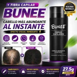FIBRA CAPILAR BUNEE 27.5G CUBRE CALVICIE CABELLO HOMBRE