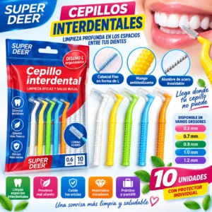 CEPILLOS INTERDENTALES SUPER DEER TIPO L LIMPIEZA DENTAL 10 UNIDADES