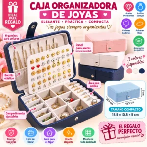 CAJA ORGANIZADORA DE JOYAS ARETES ANILLOS COLLARES JOYERO MUJER
