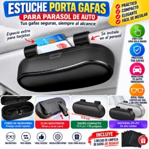 ESTUCHE PORTA GAFAS PARA AUTO PARASOL CON CLIP PROTECTOR LENTES